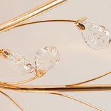 Elegant Luxury Crystal Flower Flush Mount Ceiling Light in Gold Finish