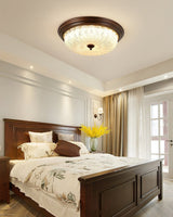 modern-walnut-wood-grain-crystal-glass-dome-led-ceiling-light-for-living-room