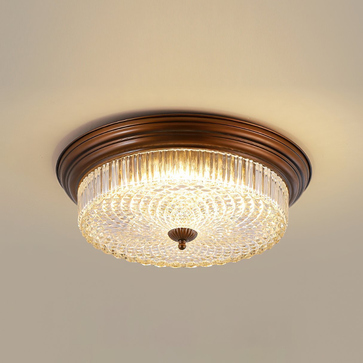 modern-walnut-wood-grain-crystal-glass-dome-led-ceiling-light-for-living-room