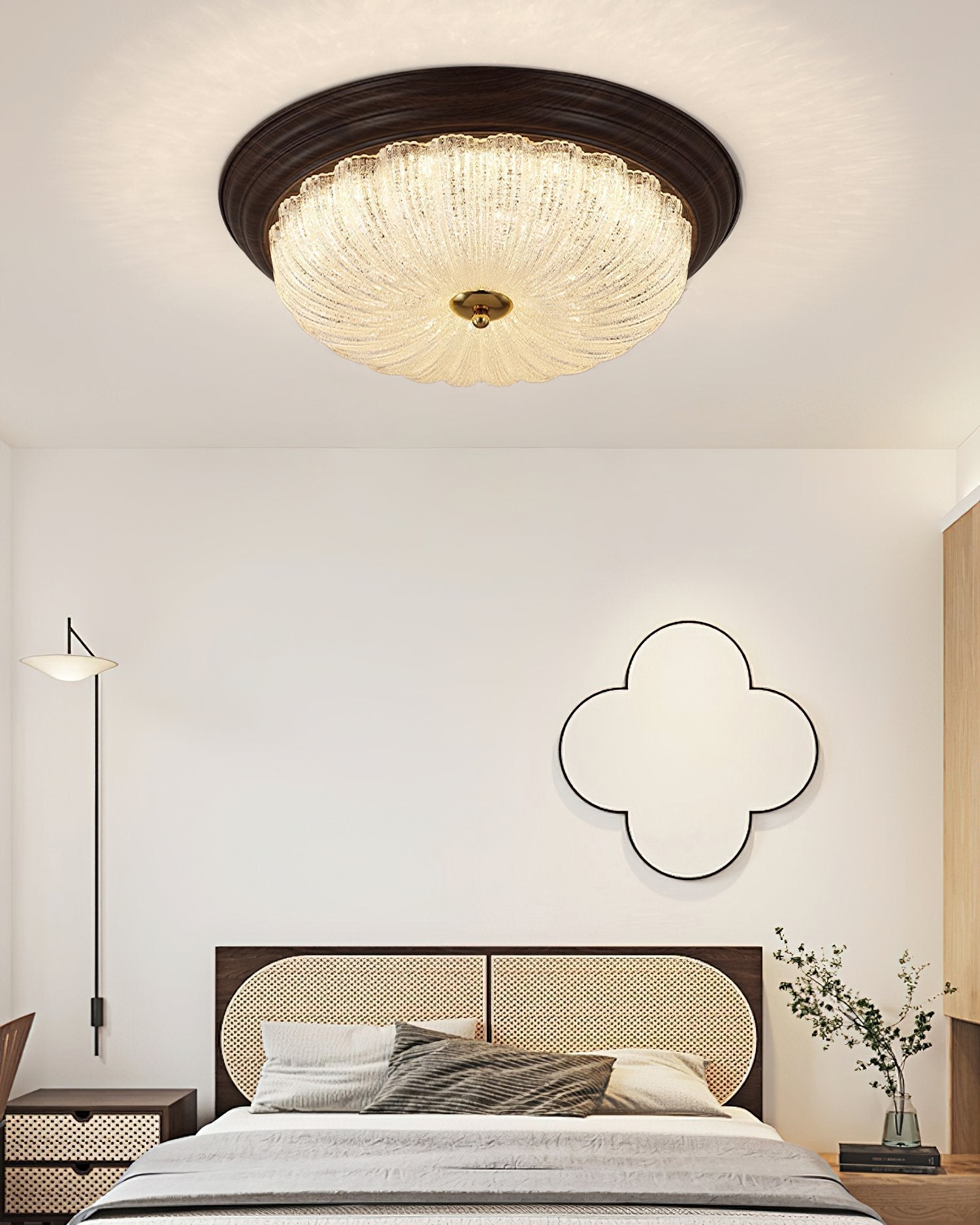 modern-walnut-wood-grain-crystal-glass-dome-led-ceiling-light-for-living-room