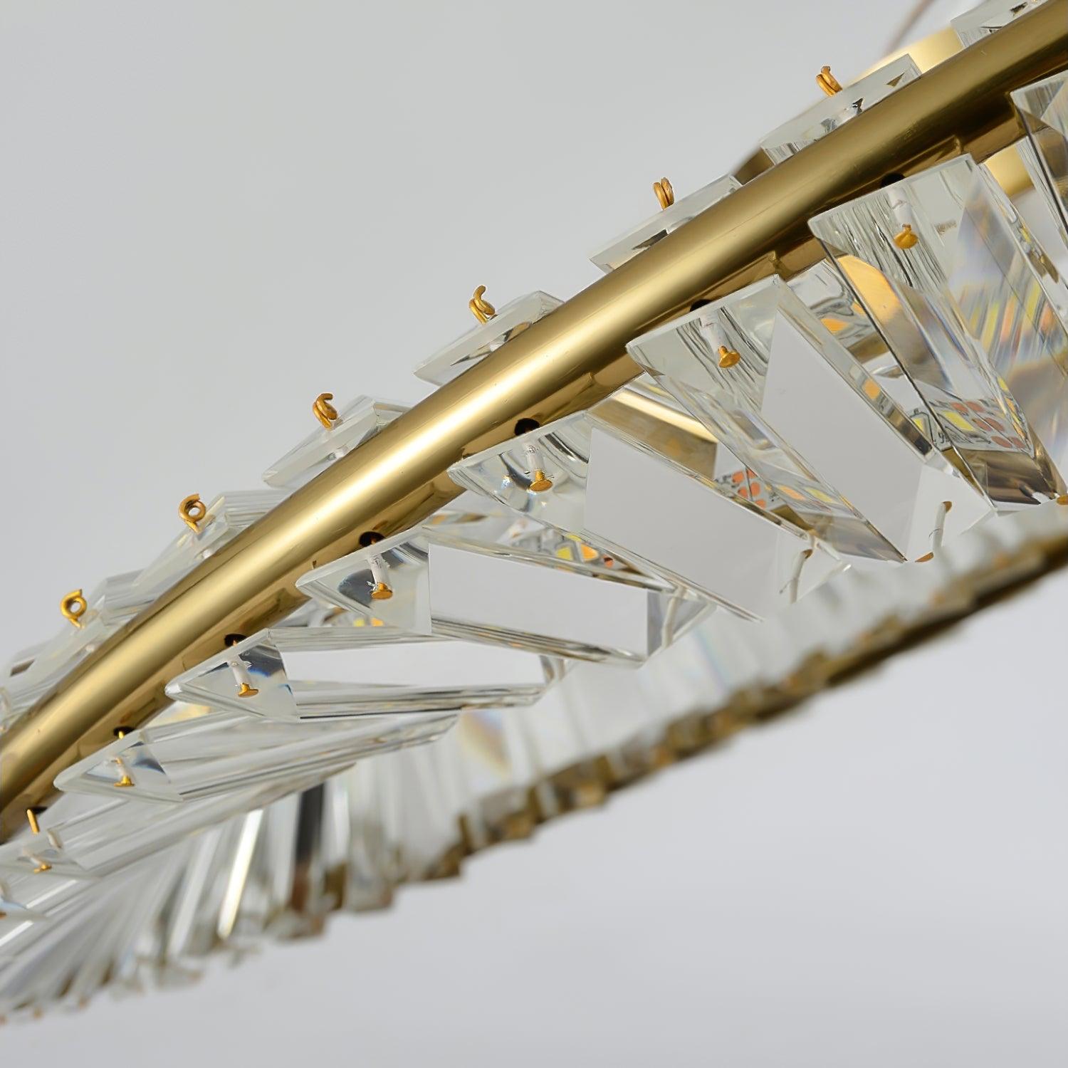Modern Circular Crystal Rings LED Flush Mount Ceiling Light in Brass Finish