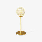 Elegant Crystal Globe Table Lamp with Polished Brass Finish and Spherical Shade