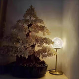 Elegant Crystal Globe Table Lamp with Polished Brass Finish and Spherical Shade