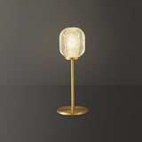Elegant Crystal Globe Table Lamp with Polished Brass Finish and Spherical Shade