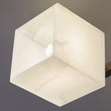 Cubist Alabaster Cluster Flush Mount Ceiling Light Modern Geometric Stone Lamp
