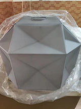 Cubo Artisanal Blown Glass Table Lamp with Smoky Finish and Metal Base