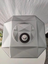 Cubo Artisanal Blown Glass Table Lamp with Smoky Finish and Metal Base