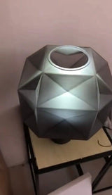 Cubo Artisanal Blown Glass Table Lamp with Smoky Finish and Metal Base