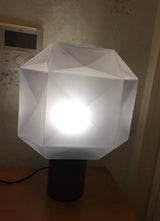 Cubo Artisanal Blown Glass Table Lamp with Smoky Finish and Metal Base