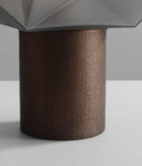 Cubo Artisanal Blown Glass Table Lamp with Smoky Finish and Metal Base