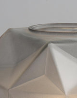 Cubo Artisanal Blown Glass Table Lamp with Smoky Finish and Metal Base