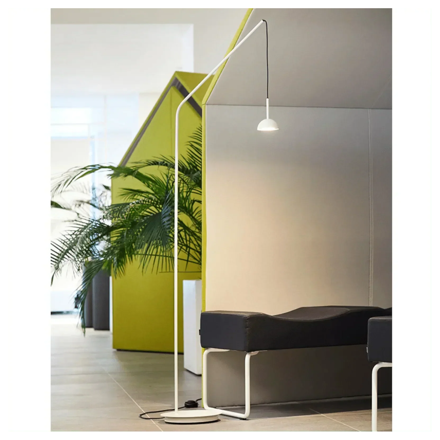 Cupolina Modern Dome Standing Floor Lamp with Minimalist Curved Black Metal Body