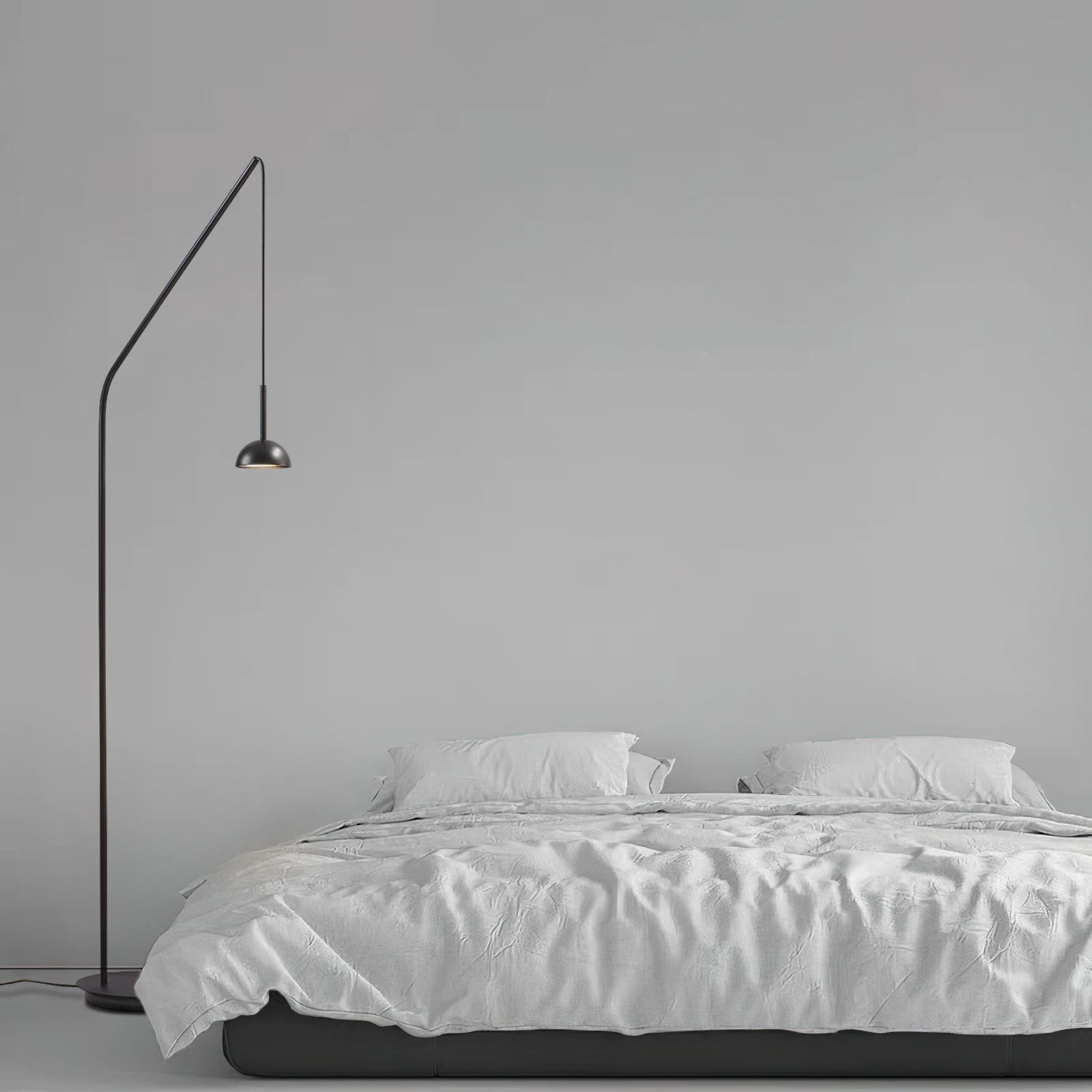 Cupolina Modern Dome Standing Floor Lamp with Minimalist Curved Black Metal Body
