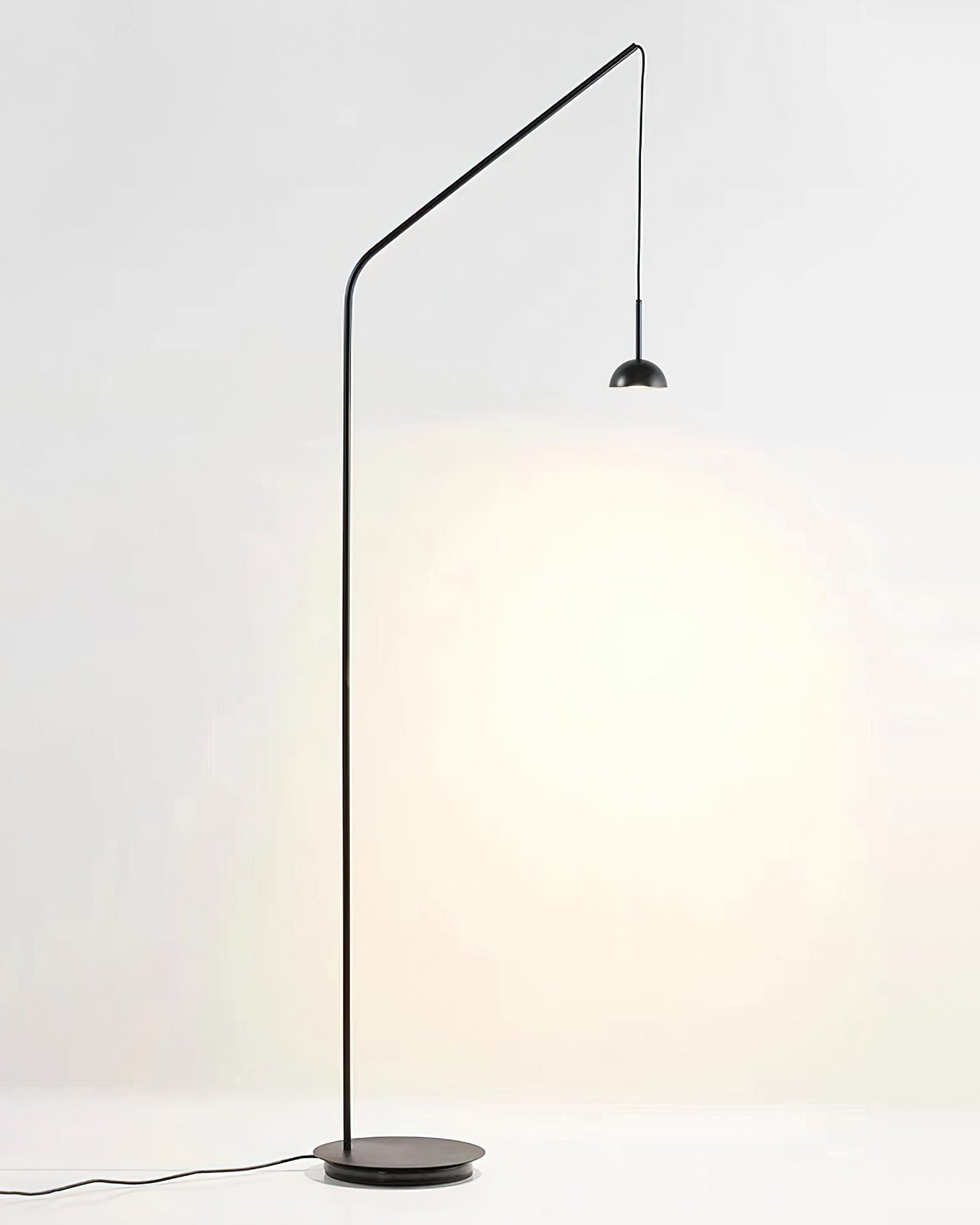 Cupolina Modern Dome Standing Floor Lamp with Minimalist Curved Black Metal Body