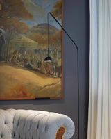 Cupolina Modern Dome Standing Floor Lamp with Minimalist Curved Black Metal Body