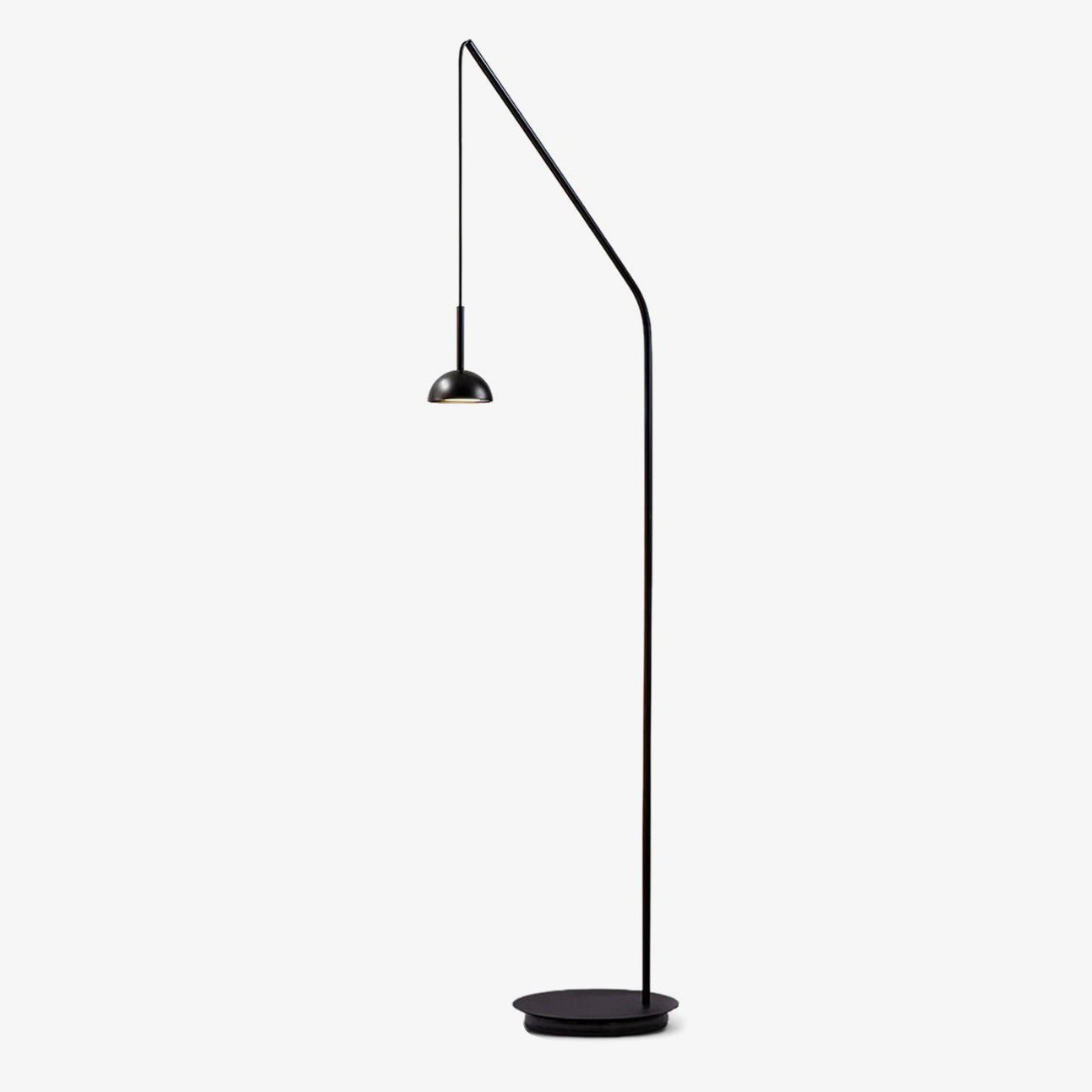 Cupolina Modern Dome Standing Floor Lamp with Minimalist Curved Black Metal Body