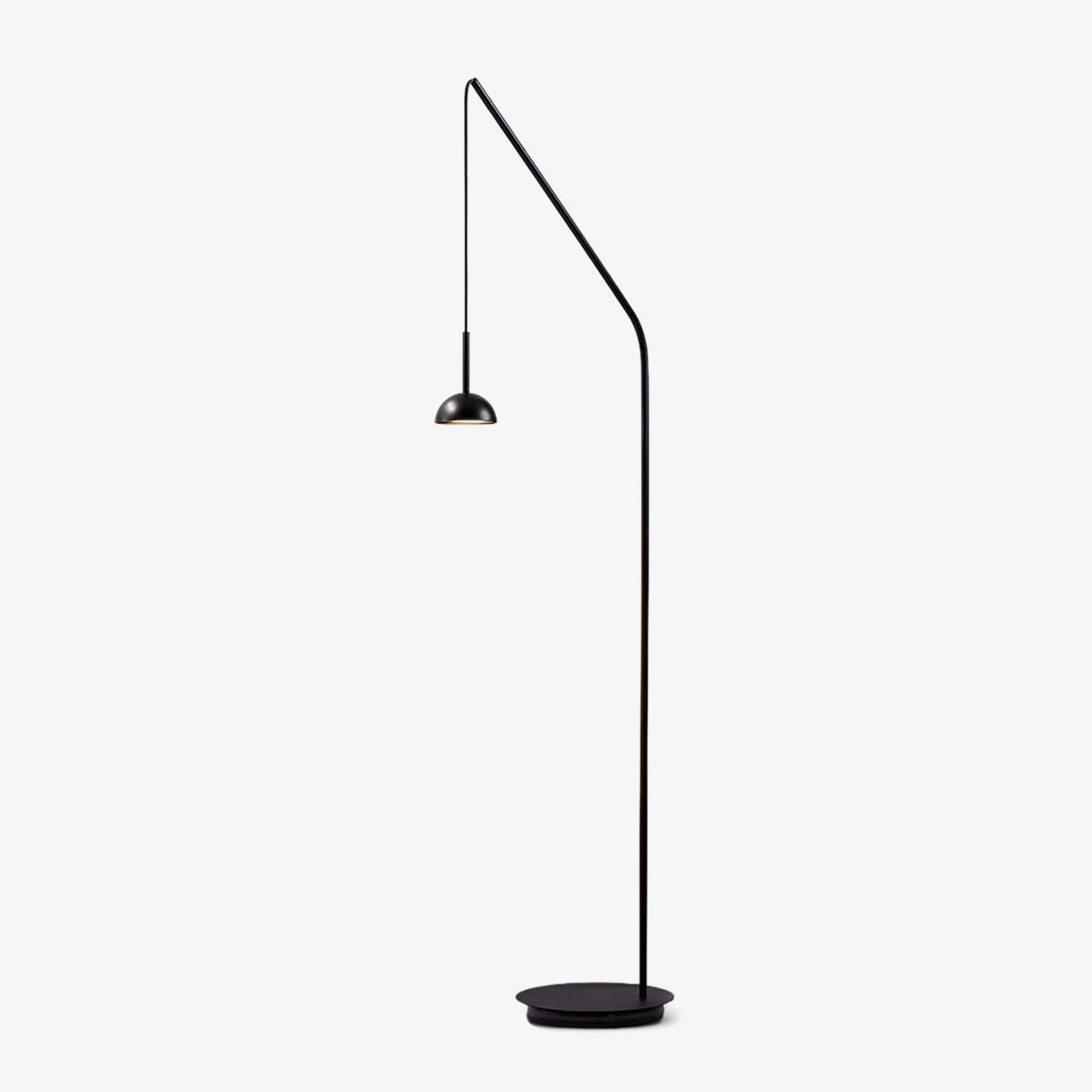 Cupolina Modern Dome Standing Floor Lamp with Minimalist Curved Black Metal Body