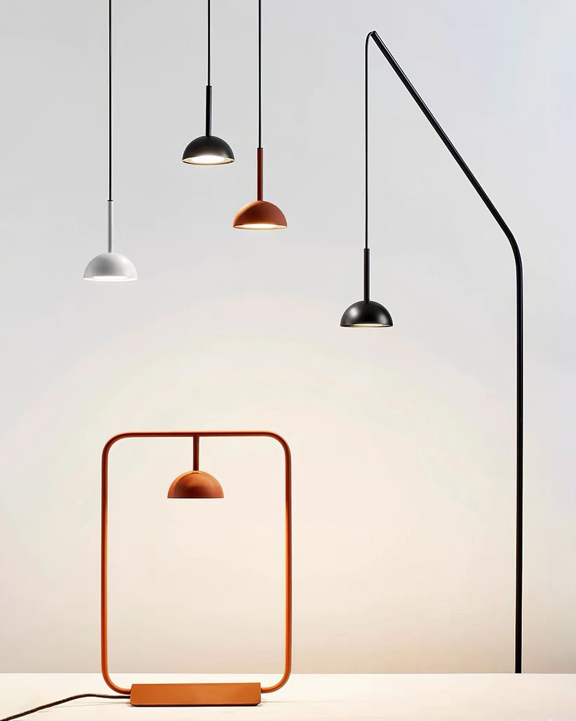 Cupolina Modern Dome Standing Floor Lamp with Minimalist Curved Black Metal Body
