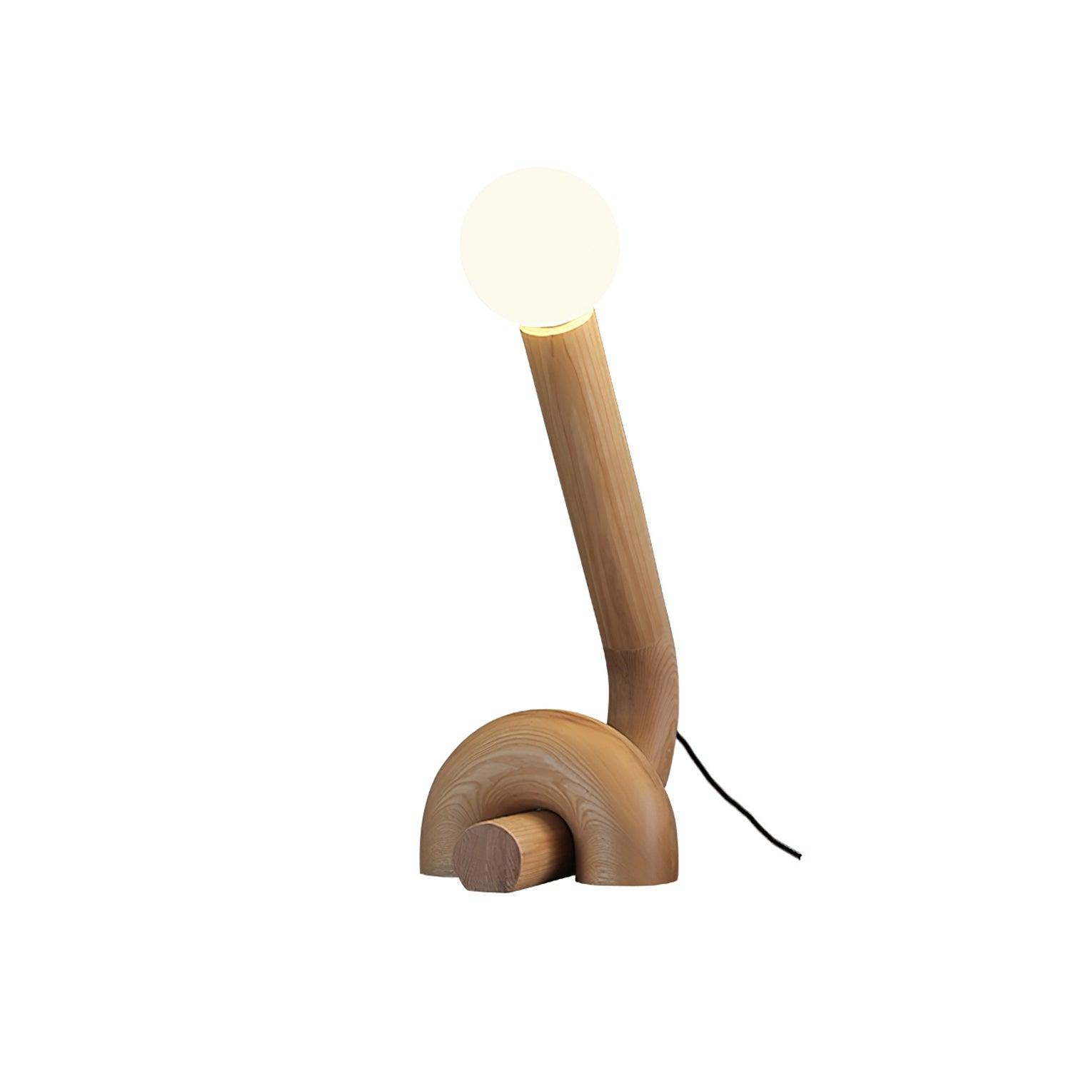 Modern Wood Curled Table Lamp Sculptural Bedside Light for Living Room and Bedroom