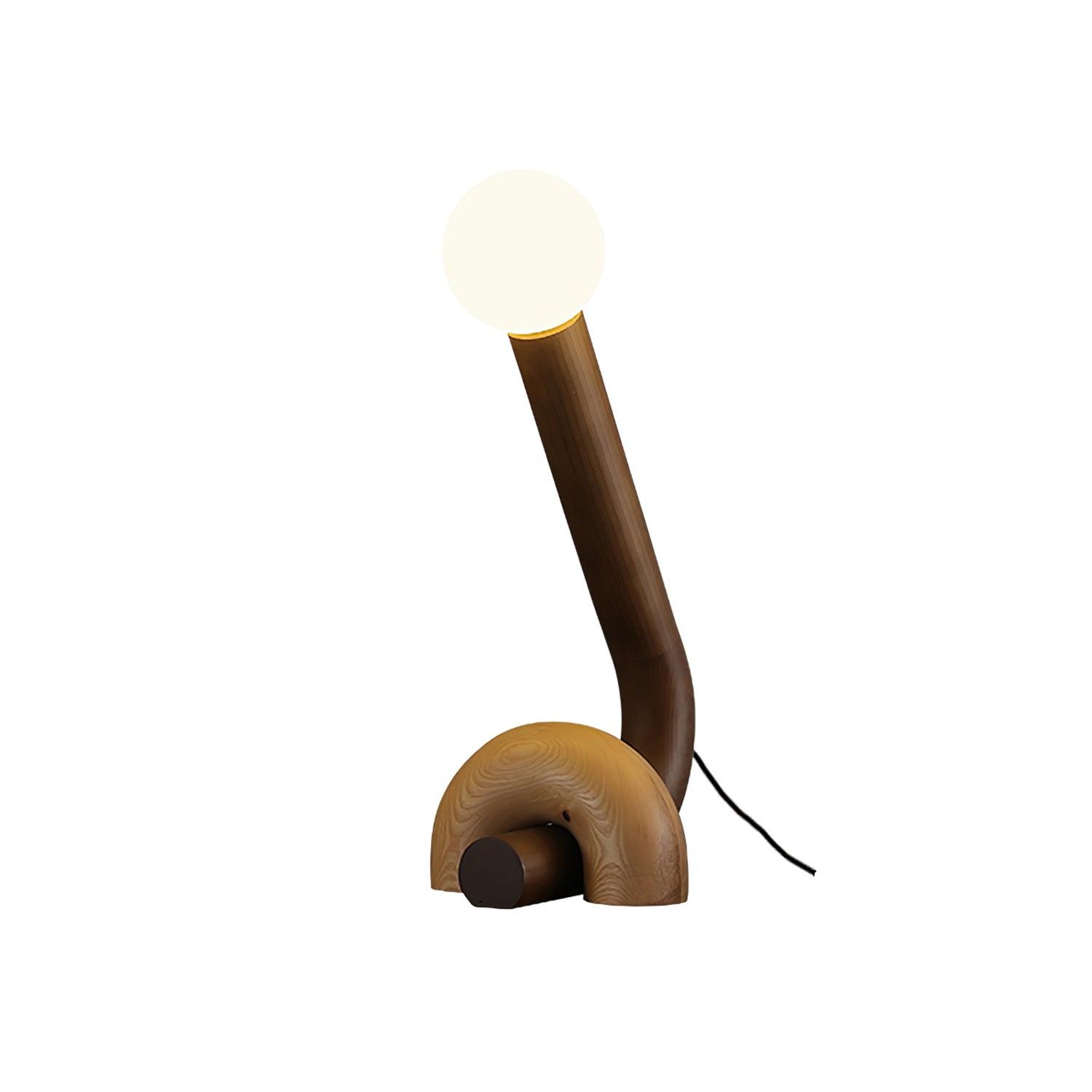 Modern Wood Curled Table Lamp Sculptural Bedside Light for Living Room and Bedroom