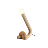 Modern Wood Curled Table Lamp Sculptural Bedside Light for Living Room and Bedroom