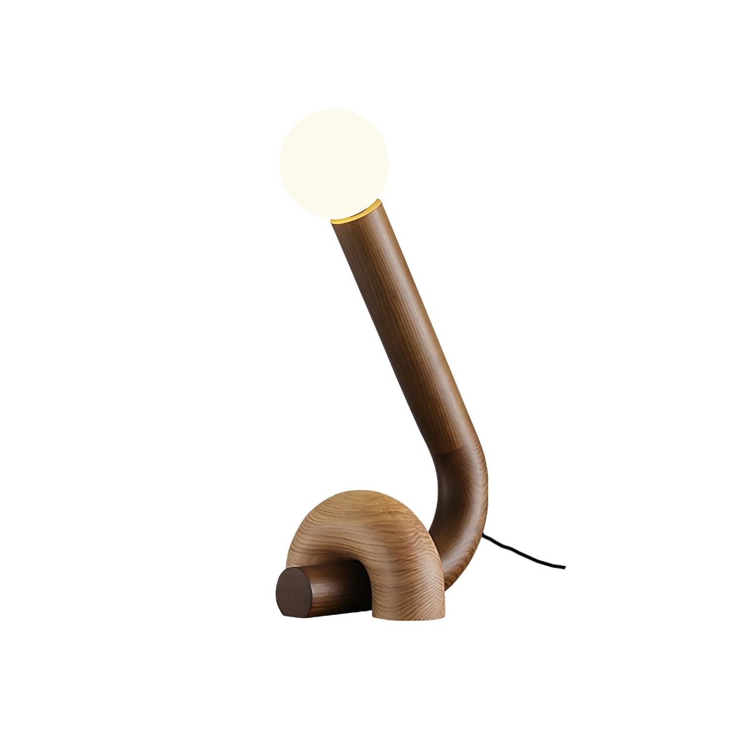 Modern Wood Curled Table Lamp Sculptural Bedside Light for Living Room and Bedroom