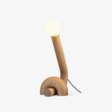 Modern Wood Curled Table Lamp Sculptural Bedside Light for Living Room and Bedroom