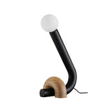 Modern Wood Curled Table Lamp Sculptural Bedside Light for Living Room and Bedroom