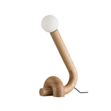 Modern Wood Curled Table Lamp Sculptural Bedside Light for Living Room and Bedroom