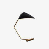 Modern Curvilinear Mid Century Table Lamp with Tilting Shell Shade for Desk and Nightstand