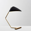 Modern Curvilinear Mid Century Table Lamp with Tilting Shell Shade for Desk and Nightstand