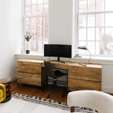 Modern Curvilinear Mid Century Table Lamp with Tilting Shell Shade for Desk and Nightstand