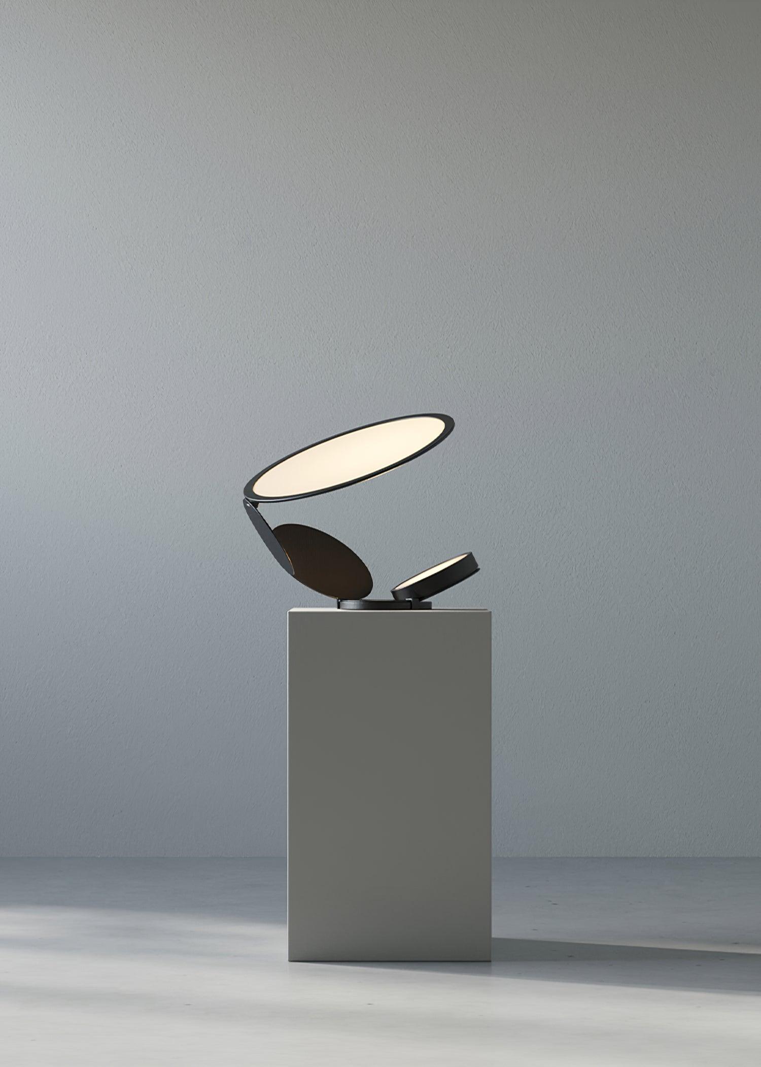 Modern Geometric Cut Adjustable Table Lamp with Integrated LED Lighting
