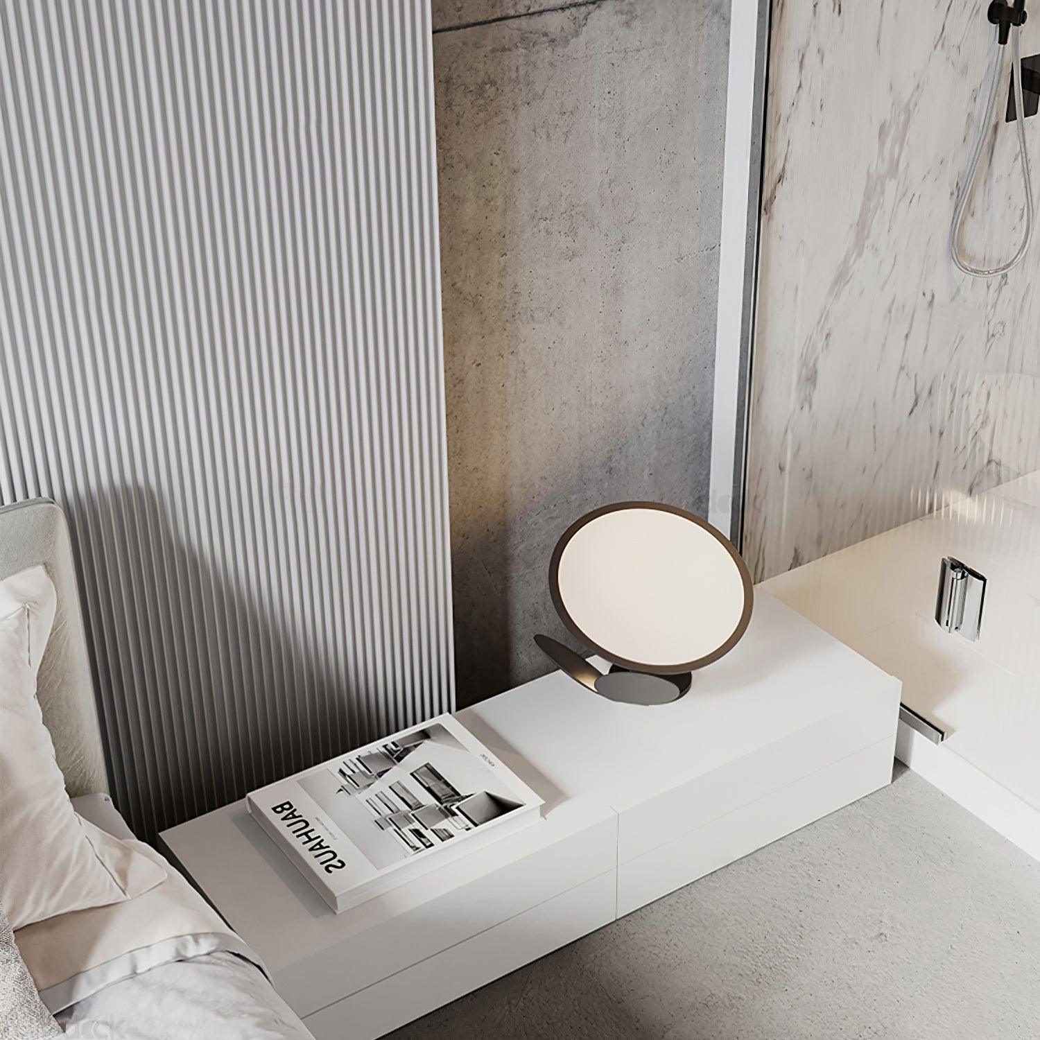 Modern Geometric Cut Adjustable Table Lamp with Integrated LED Lighting
