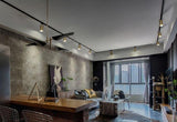 Rotatable Brass Cylinder Spotlight Flush Mount Ceiling Light for Modern Interiors