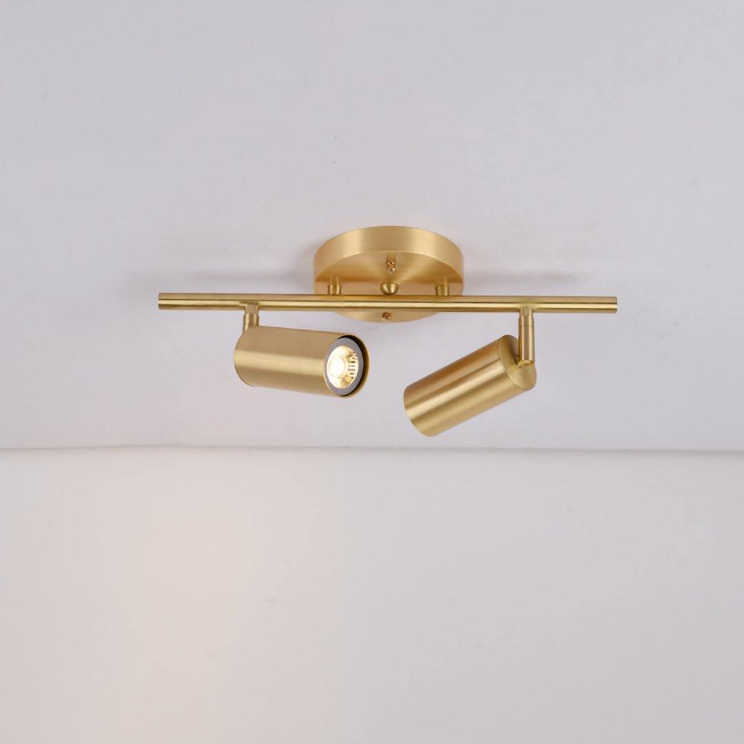 Rotatable Brass Cylinder Spotlight Flush Mount Ceiling Light for Modern Interiors