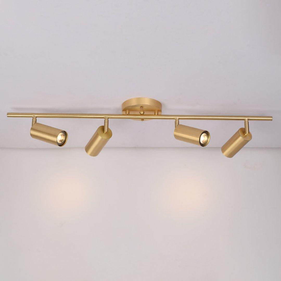 Rotatable Brass Cylinder Spotlight Flush Mount Ceiling Light for Modern Interiors