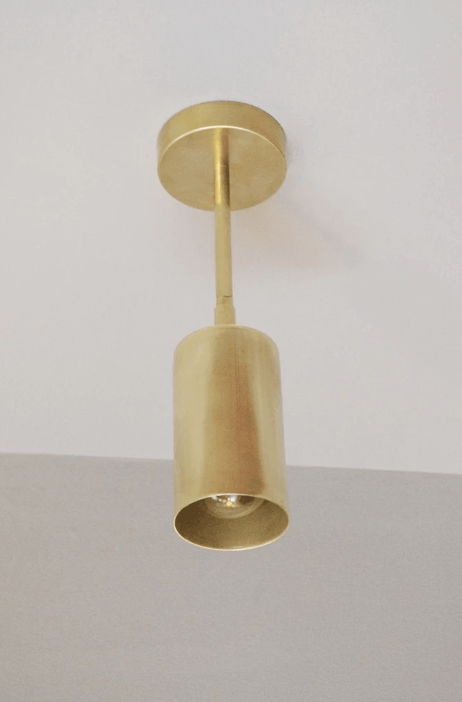 Rotatable Brass Cylinder Spotlight Flush Mount Ceiling Light for Modern Interiors
