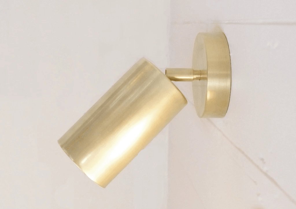 Rotatable Brass Cylinder Spotlight Flush Mount Ceiling Light for Modern Interiors