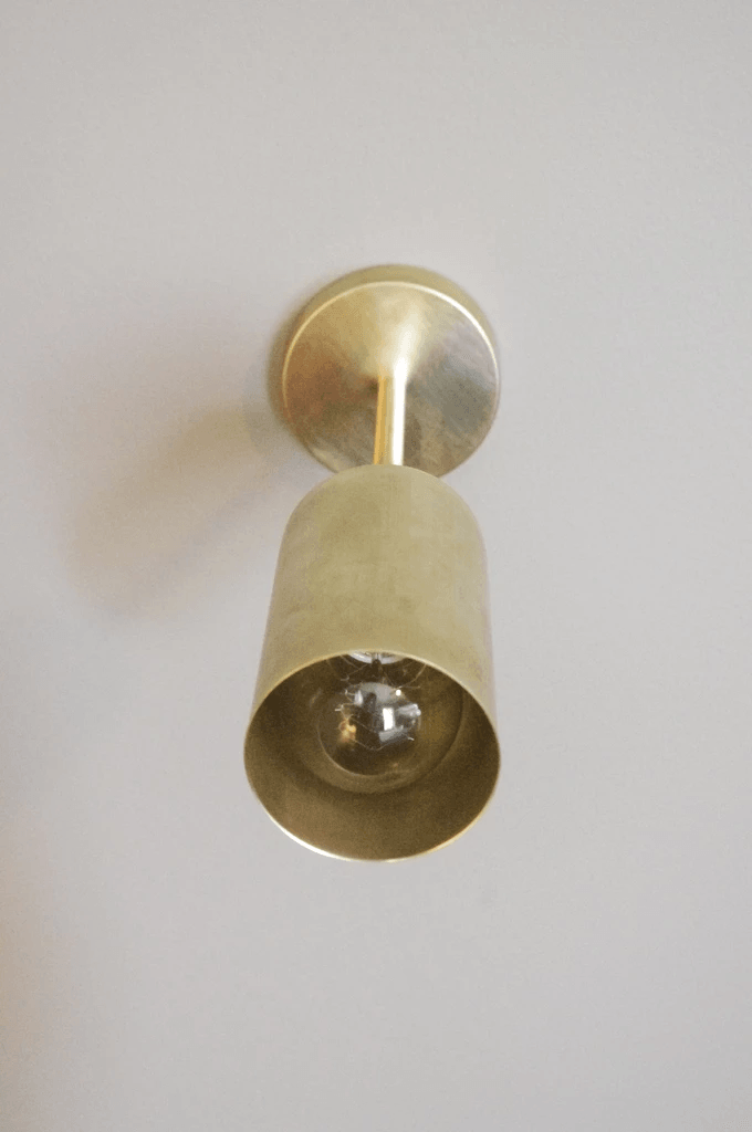 Rotatable Brass Cylinder Spotlight Flush Mount Ceiling Light for Modern Interiors