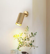Rotatable Brass Cylinder Spotlight Flush Mount Ceiling Light for Modern Interiors