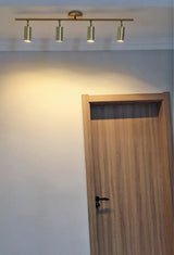Rotatable Brass Cylinder Spotlight Flush Mount Ceiling Light for Modern Interiors