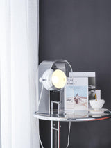 Retro Acrylic and Chrome Sphere Table Lamp Mid Century Modern Side Light