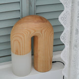 Contemporary Arch Wood LED Table Lamp Minimalist U Shaped Desk Light for Home and Office