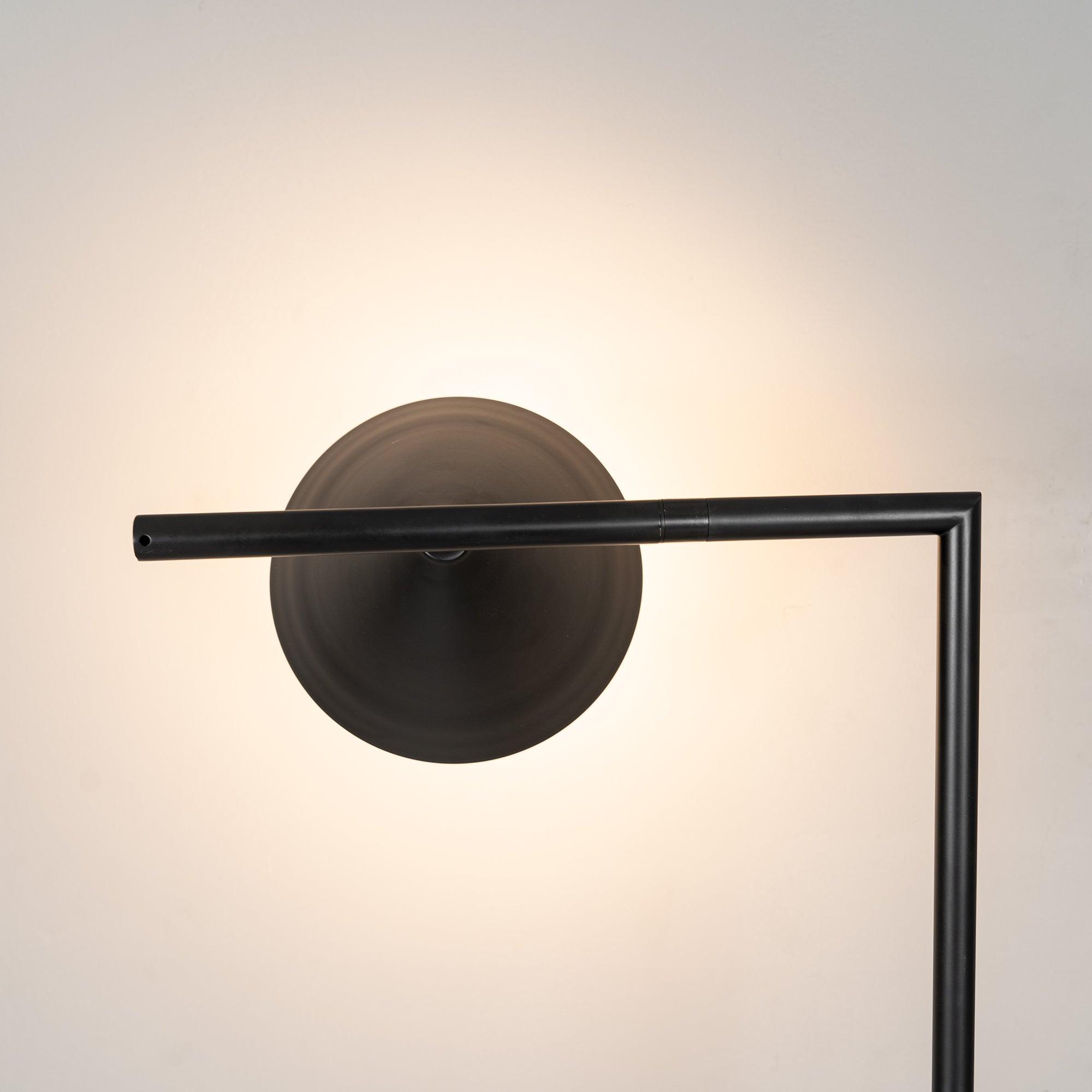 Minimalist Torchiere Floor Lamp with Rotating Cone Shade and Solid Marble Base