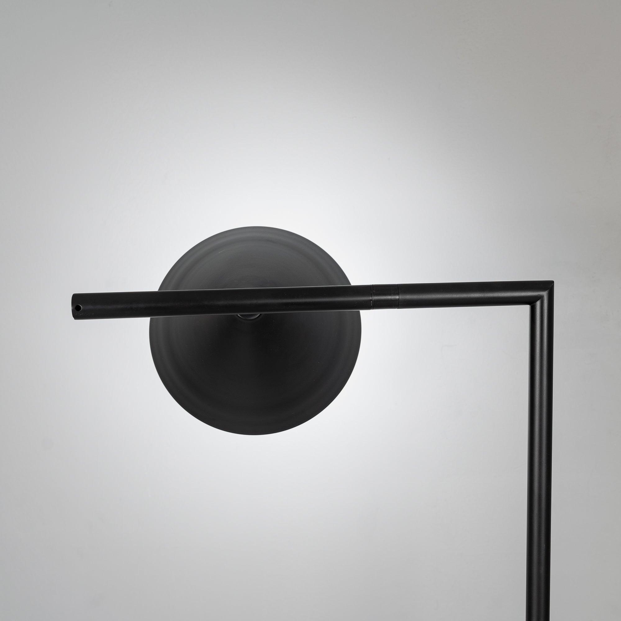 Minimalist Torchiere Floor Lamp with Rotating Cone Shade and Solid Marble Base