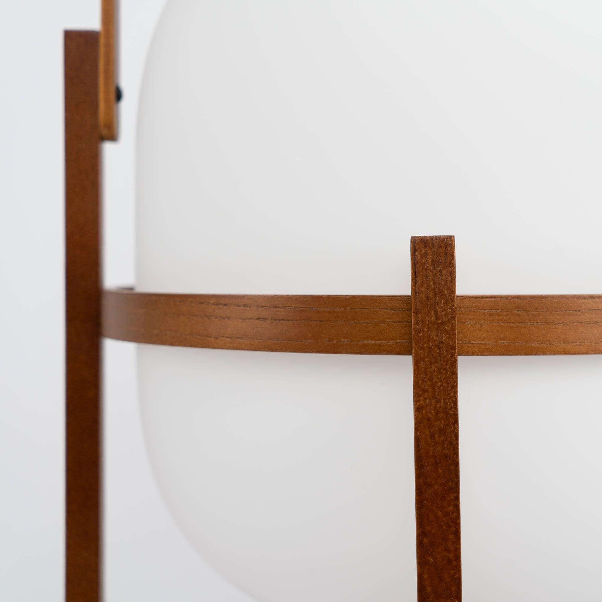 Modern Portable Glass Lantern Table Lamp with Wood Handle and Glass Shade for Ambient Lighting