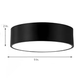 Minimalist Black Flush Mount LED Ceiling Light Modern Cylindrical Fixture for Hallway and Dining Room