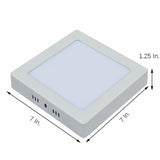Modern Square White LED Flush Mount Ceiling Light for Low Profile Bathroom Lighting