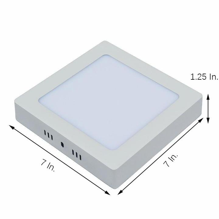 Modern Square White LED Flush Mount Ceiling Light for Low Profile Bathroom Lighting